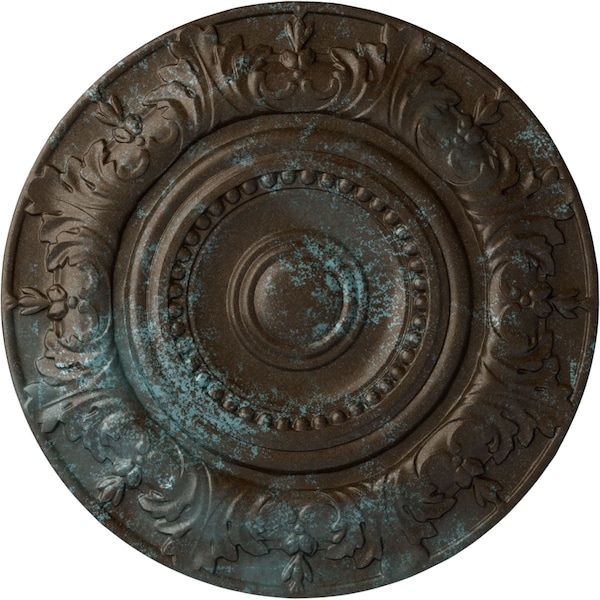 Ekena Millwork Biddix Ceiling Medallion (Fits Canopies up to 7 1/2"), 20 7/8"OD x 1 1/4"P, Bronze Blue Patina CM20BXBBS - main